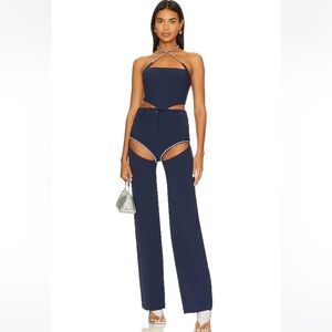 Marina Corset Top in Navy (XXS) & Elizabeth Cut Out Pants (XS)
